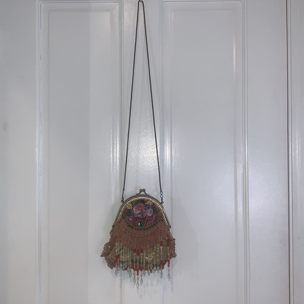 Boho Festival Fringe Crossbody Bag Embellished Renfair Retro Ornate - Picture 4 of 8